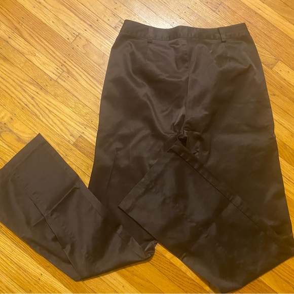Chocolate Brown Satin Trousers - Picture 4 of 4